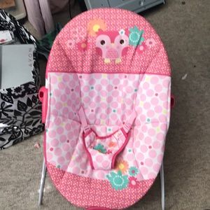 pink owl baby bouncer